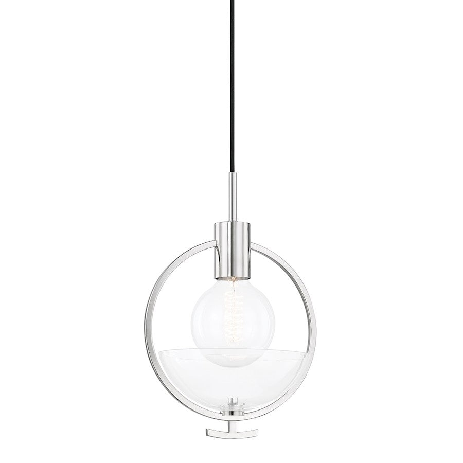 Mitzi Ringo 1 Light Pendant, Polished Nickel/Clear - H387701-PN