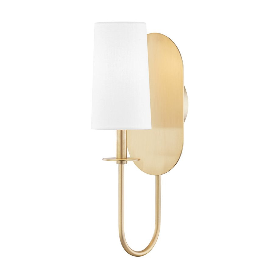 Mitzi Lara 1 Light Wall Sconce, Aged Brass/White - H395101-AGB