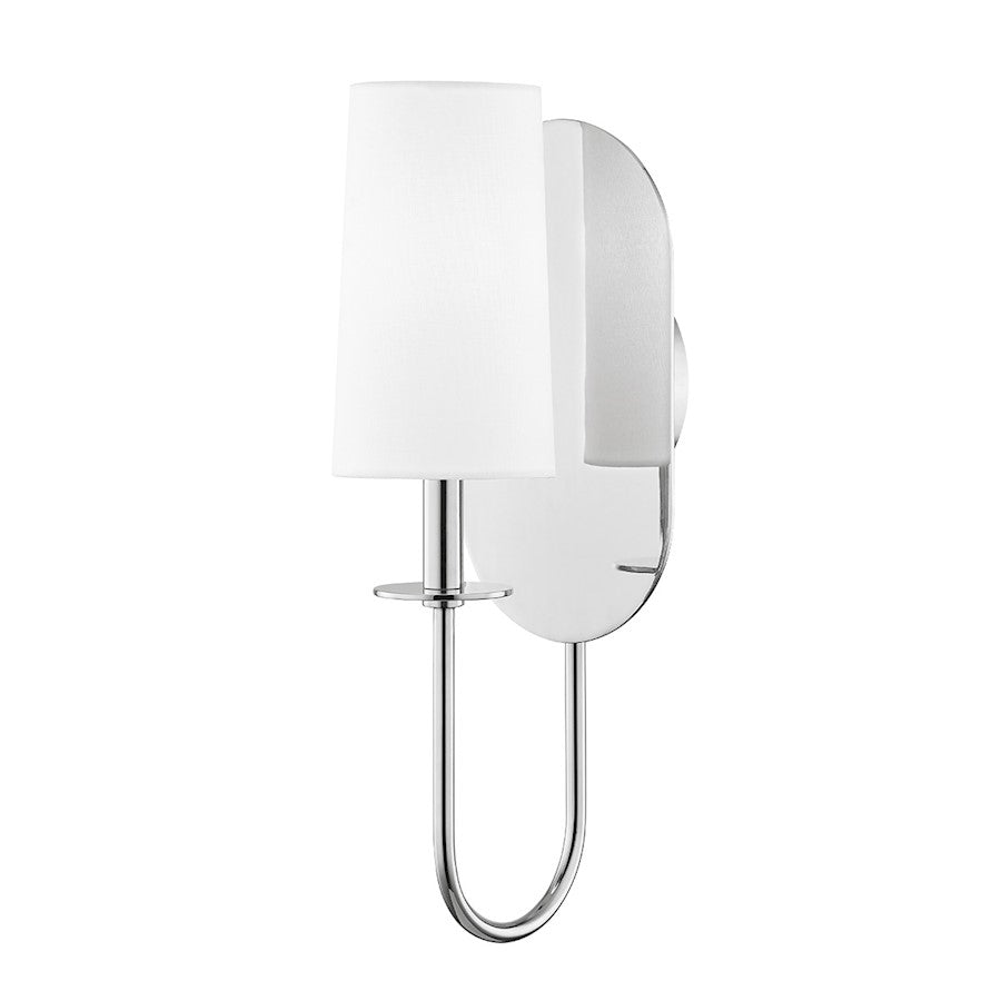 Mitzi Lara 1 Light Wall Sconce, Polished Nickel/White - H395101-PN