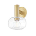 Mitzi Harlow 1 Light Wall Sconce, Aged Brass/Clear Seeded Glass - H403301-AGB