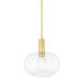 Mitzi Harlow 1 Light Pendant, Aged Brass/Clear Seeded - H403701-AGB