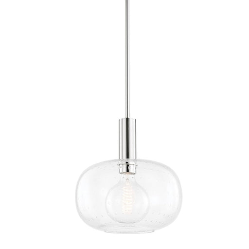 Mitzi Harlow 1 Light Pendant, Polished Nickel/Clear Seeded - H403701-PN