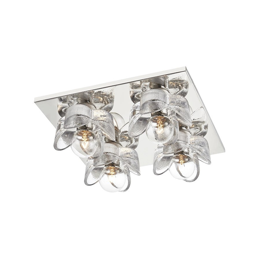 Mitzi Shea 4 Light Flush Mount, Polished Nickel - H410504-PN