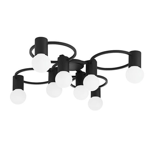 Mitzi Hope 8 Light Semi Flush, Textured Black - H413608-TBK