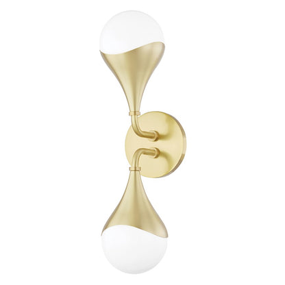 Mitzi Ariana 2 Light LED Bath Bracket, Aged Brass - H416302-AGB