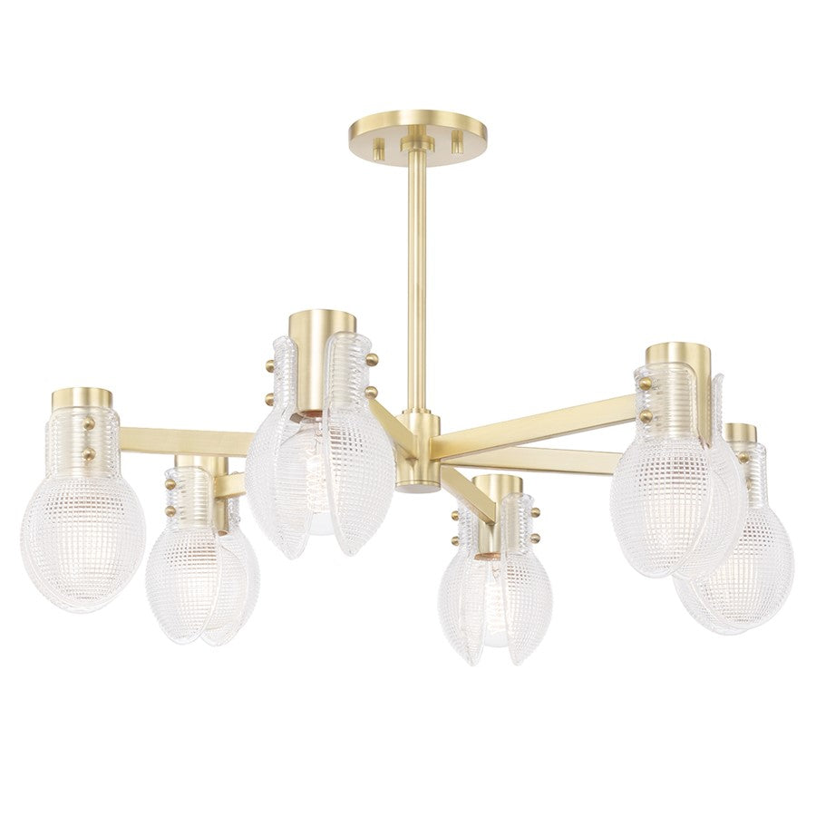 Mitzi Jenna 6 Light Chandelier, Aged Brass - H417806-AGB