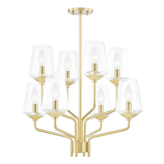 Mitzi Kayla 8 Light Chandelier, Aged Brass - H420808-AGB