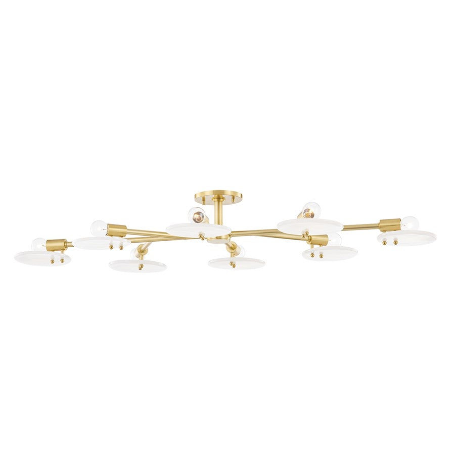 Mitzi Giselle 8 Light Semi Flush, Aged Brass/White Candy - H428608-AGB