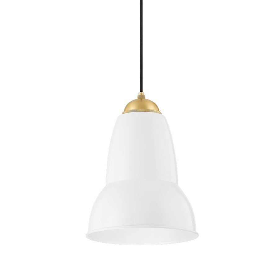 Mitzi Jamila 1 Light Pendant, Aged Brass/Glossy White - H439701S-AGB-GWH