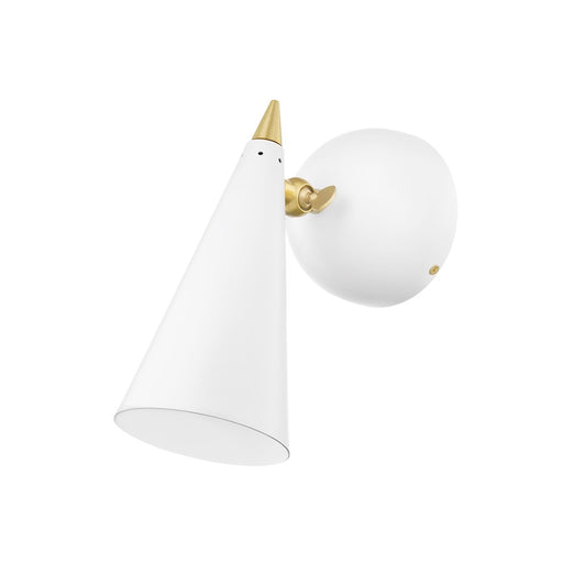 Mitzi Moxie 1 Light Wall Sconce, Aged Brass/White Shade - H441101-AGB-WH