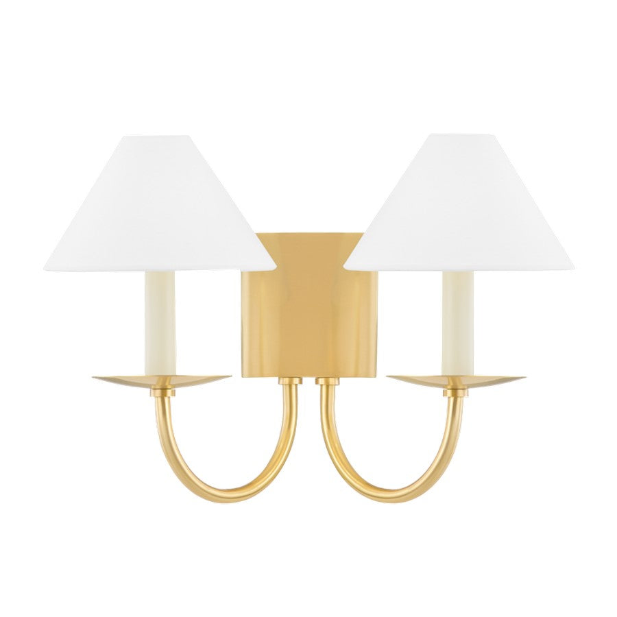 Mitzi Lenore 2 Light Wall Sconce, Aged Brass - H464102-AGB