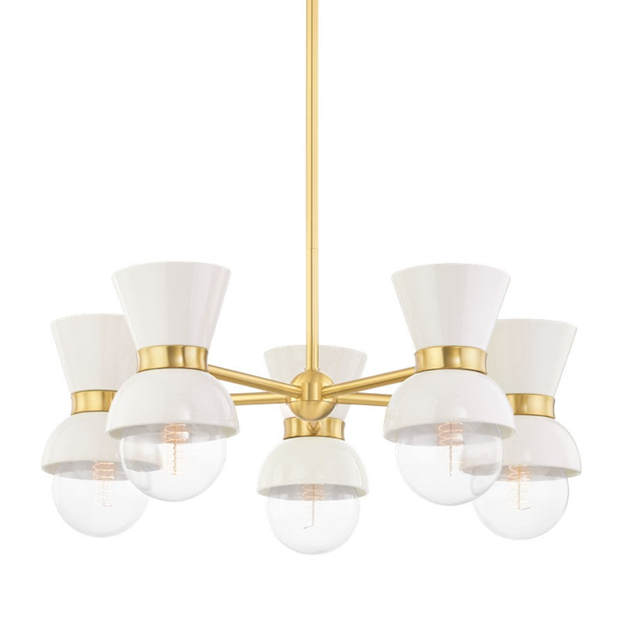 Mitzi Gillian 5 Light Chandelier, Aged Brass - H469805-AGB-CCR