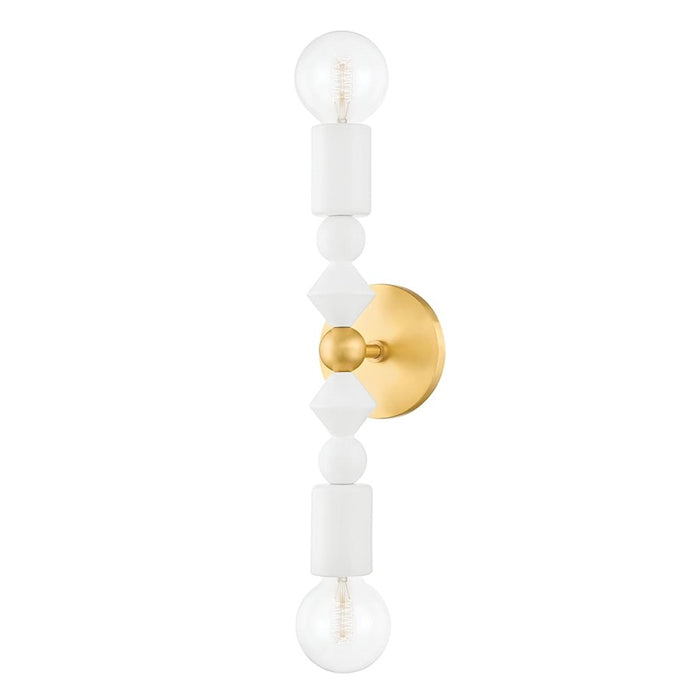 Mitzi Flora 2 Light Wall Sconce, Aged Brass - H471102-AGB