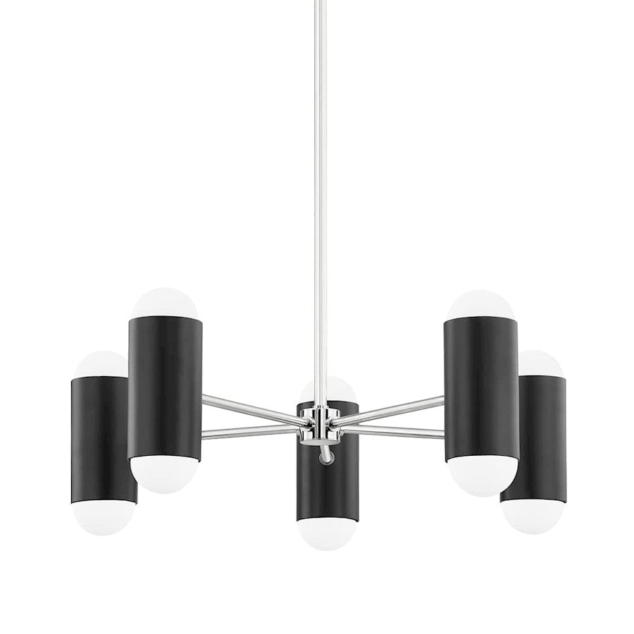 Mitzi Kira 10 Light Chandelier, Polished Nickel/Soft Black - H484810-PN-SBK