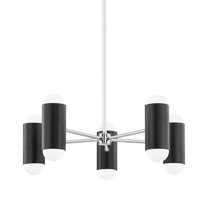 Mitzi Kira 10 Light Chandelier, Polished Nickel/Soft Black - H484810-PN-SBK