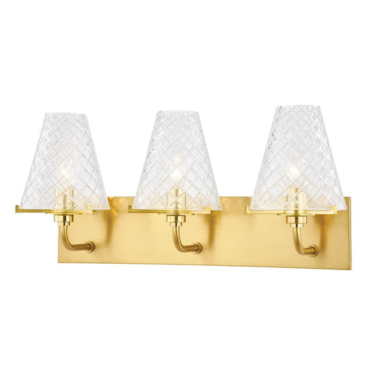 Mitzi Irene 3 Light Bath Bracket, Aged Brass - H495303-AGB