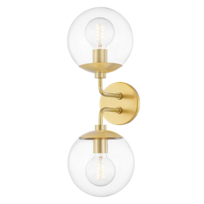 Mitzi Meadow 2 Light Wall Sconce, Aged Brass/Clear - H503102-AGB