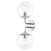Mitzi Meadow 2 Light Wall Sconce, Polished Nickel/Clear - H503102-PN