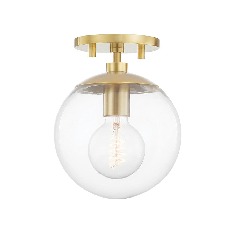 Mitzi Meadow 1 Light Semi Flush, Aged Brass/Clear - H503601-AGB