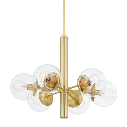 Mitzi Meadow 6 Light Chandelier, Aged Brass/Clear - H503806-AGB