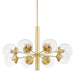 Mitzi Meadow 8 Light Chandelier, Aged Brass/Clear - H503808-AGB