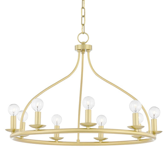 Mitzi Kendra 9 Light Chandelier, Aged Brass - H511809-AGB