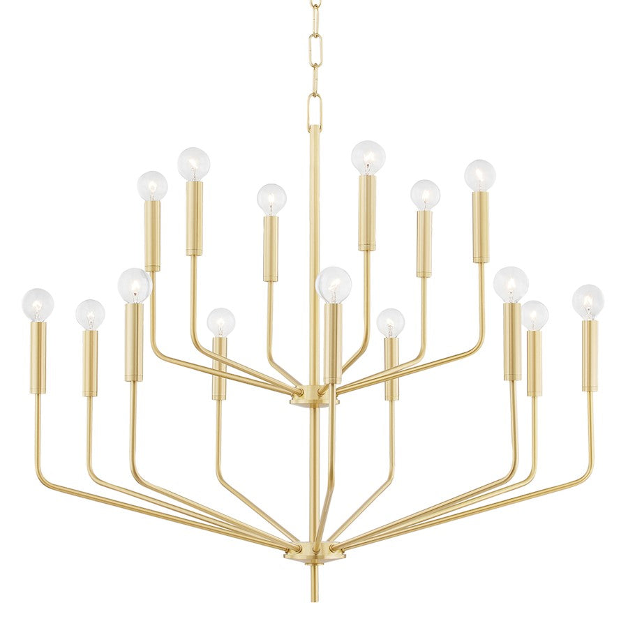 Mitzi Bailey 15 Light, 2-Tier Chandelier, Aged Brass - H516815-AGB