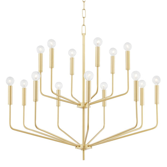 Mitzi Bailey 15 Light, 2-Tier Chandelier, Aged Brass - H516815-AGB