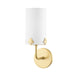 Mitzi Darlene 1 Light Wall Sconce, Aged Brass/White Linen - H519101-AGB