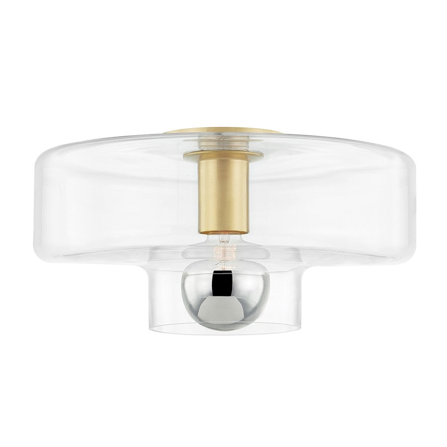 Mitzi Iona 1 Light Flush Mount, Aged Brass/Clear - H524501-AGB