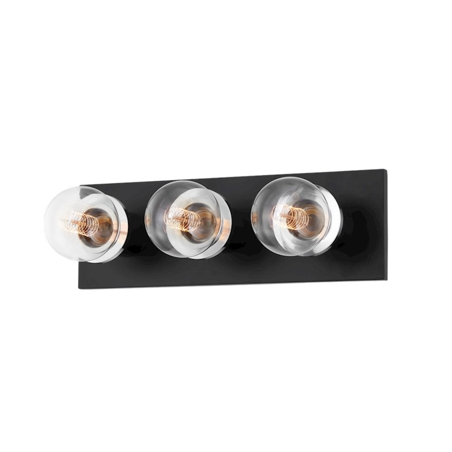 Mitzi Brandi 3 Light Bath Bracket, Polished Chrome/Soft Black - H526303-PC-SBK