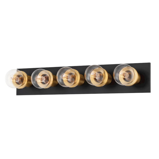 Mitzi Brandi 5 Light Bath Bracket, Aged Brass/Soft Black - H526305-AGB-SBK