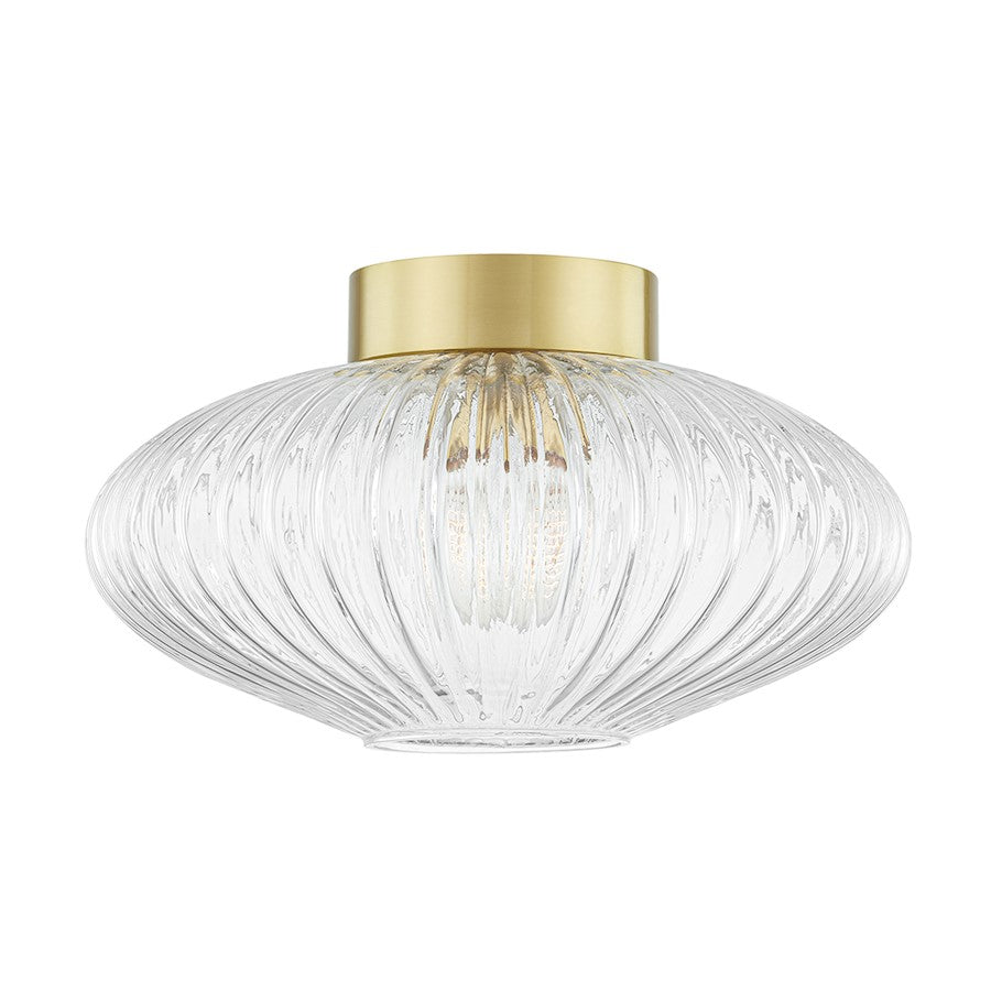 Mitzi Reba 1 Light Flush Mount, Aged Brass/Clear - H537501-AGB