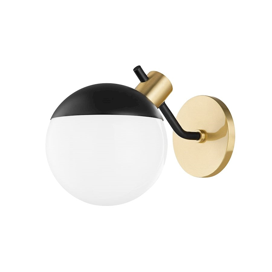 Mitzi Miranda 1 Light Wall Sconce, Aged Brass/Soft Black/White - H573101-AGB-SBK