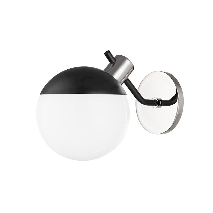 Mitzi Miranda 1 Light Wall Sconce, Nickel/Soft Black/White - H573101-PN-SBK