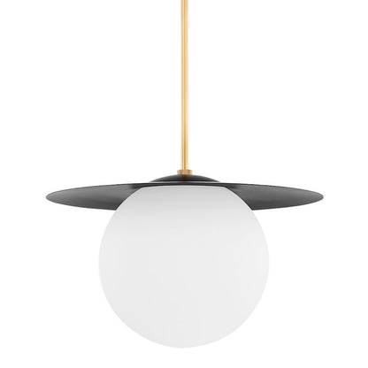 Mitzi Marlene 1 Light 15" Pendant, Brass/Soft Black/White - H600701L-AGB-SBK