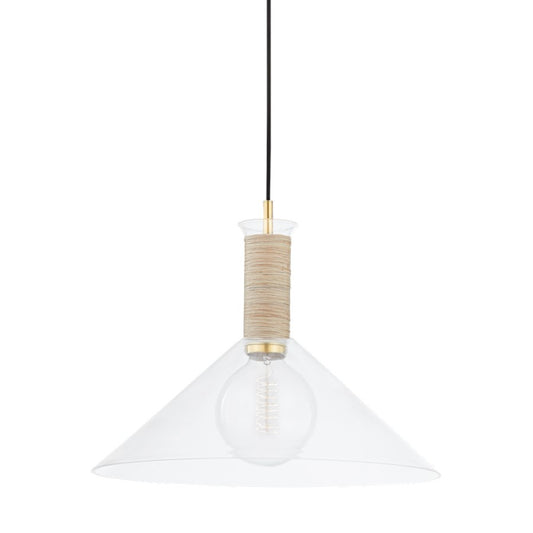 Mitzi Besa 1 Light 14" Pendant, Aged Brass/Clear - H622701L-AGB