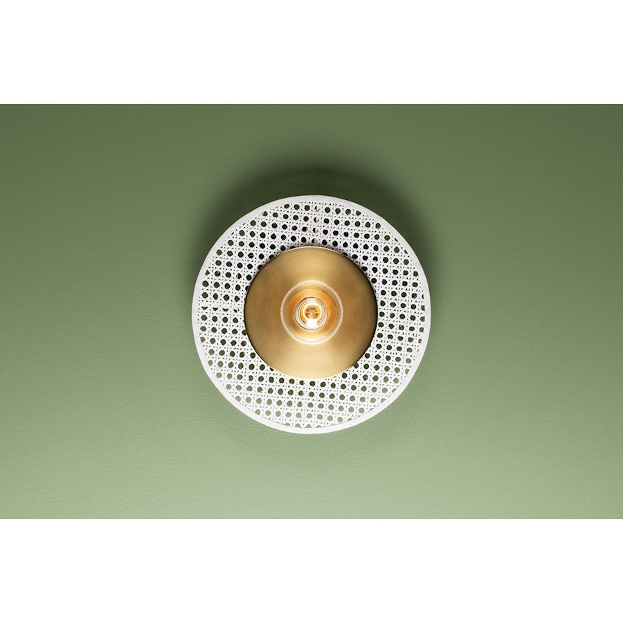 Mitzi Autumn 1 Light Flush Mount, Aged Brass