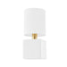 Mitzi Joey 1 Light Wall Sconce, Aged Brass/Ceramic/White - H627101-AGB-CSW
