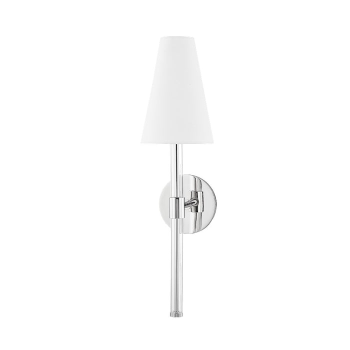 Mitzi Janelle 1 Light Wall Sconce, Polished Nickel/White - H630101-PN