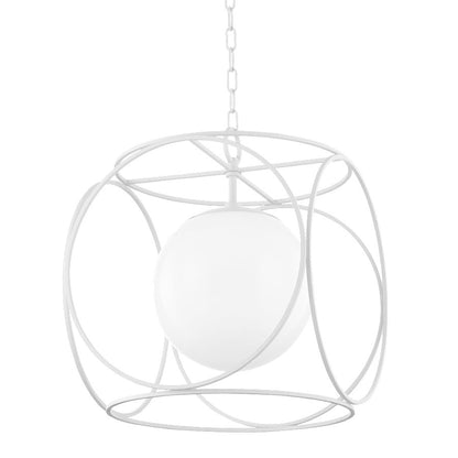 Mitzi Claire 1 Light 21" Pendant, Texture White/White - H632701L-TWH