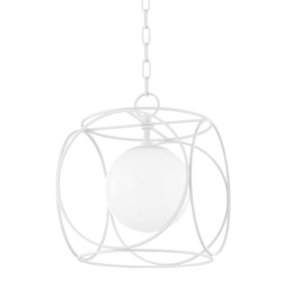 Mitzi Claire 1 Light 15" Pendant, Texture White/White - H632701S-TWH