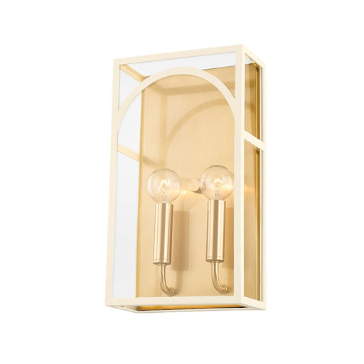 Mitzi Addison 2 Light Wall Sconce, Aged Brass/Clear - H642102-AGB-TCR