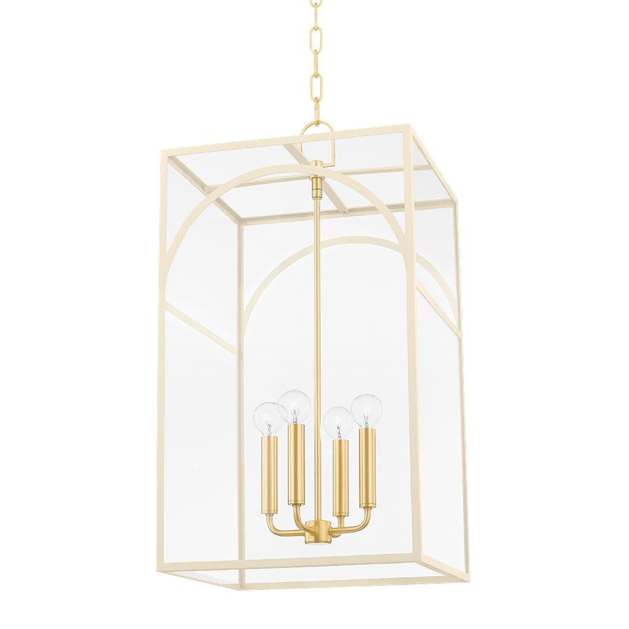 Mitzi Addison 2 Light 28" Pendant, Aged Brass/Clear - H642704L-AGB-TCR