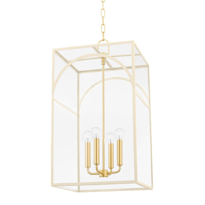 Mitzi Addison 2 Light 28" Pendant, Aged Brass/Clear - H642704L-AGB-TCR