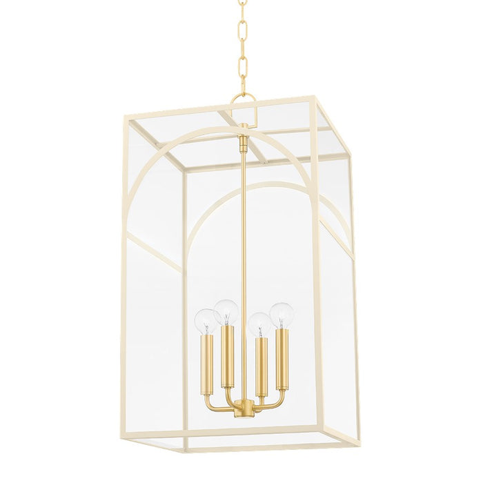 Mitzi Addison 2 Light 28" Pendant, Aged Brass/Clear - H642704L-AGB-TCR