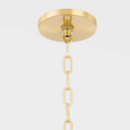 2 Light Pendant, Aged Brass