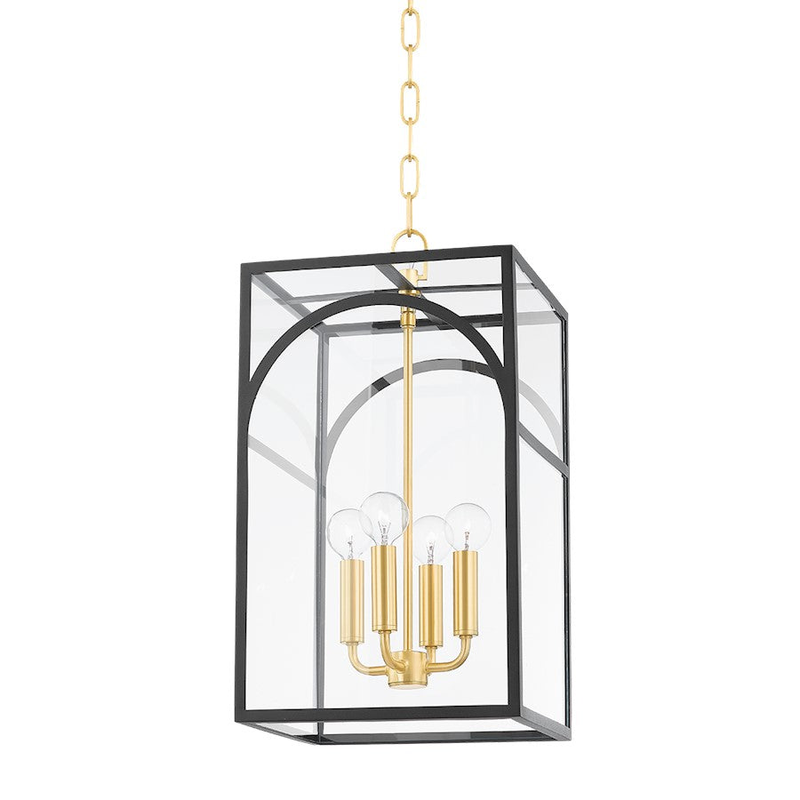 Mitzi Addison 2 Light 21" Pendant, Brass/Textured Black/Clear - H642704S-AGB-TBK