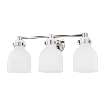 Mitzi Elli 3 Light Bath Vanity, Polished Nickel/Shiny Opal - H649303-PN