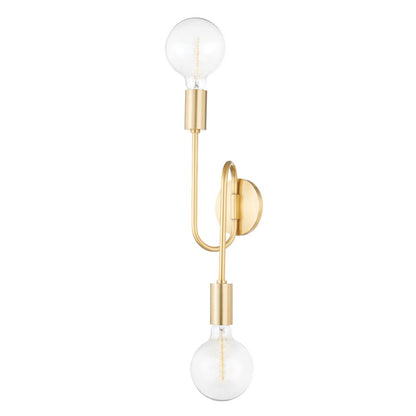 Mitzi Zani 2 Light Wall Sconce, Aged Brass/Opal Matte - H655102B-AGB